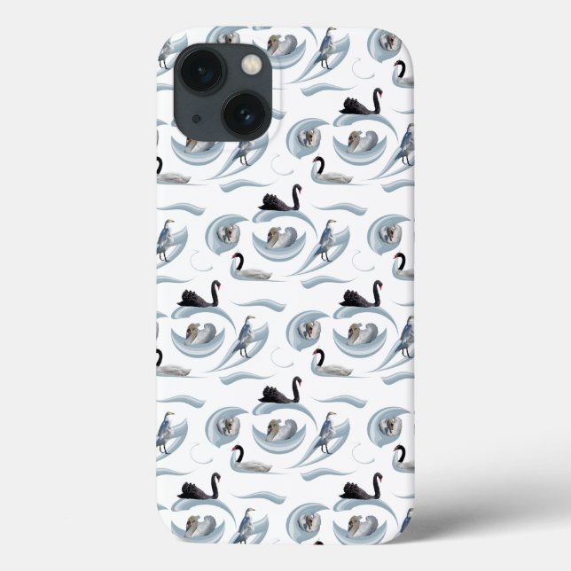 Swan Frenzy iPad Case (choose colour) (Back)
