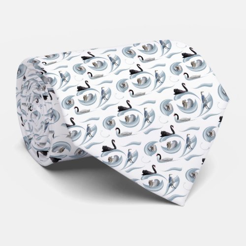 Swan Frenzy Tie Double Sided Print click color