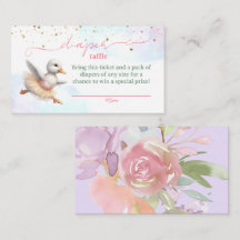 Swan Girl Baby Shower Diaper Raffle Tickets