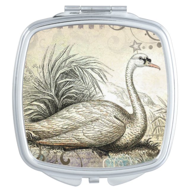 Swan Graphic Makeup Mirror (Front)