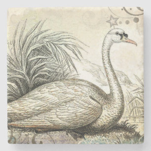 Swan Graphic Stone Coaster