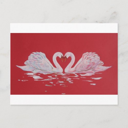 Swan Heart Postcard