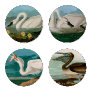 Swan Heron Pelican Birds of America Audubon Print Coaster Set