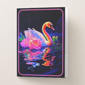 Swan & Horse Neon Pocket Folders - Set of 5