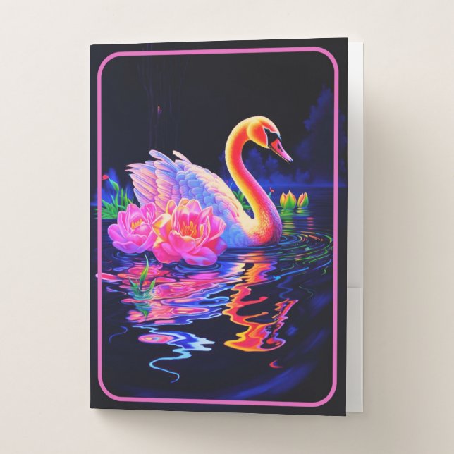 Swan & Horse Neon Pocket Folders - Set of 5 (Front)