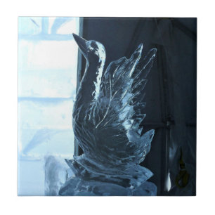 Swan Ice Sculpture, Quebec, Canada Ceramic Tile