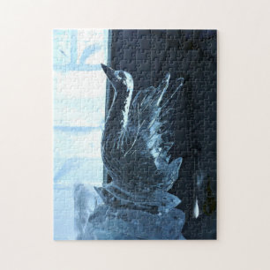 Swan Ice Sculpture, Quebec, Canada Jigsaw Puzzle