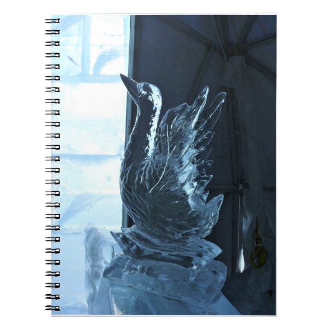 Swan Ice Sculpture, Quebec, Canada Notebook (Front)