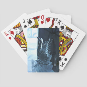 Swan Ice Sculpture, Quebec, Canada Poker Cards