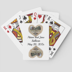 Swan in Brown Heart Wedding Favor playing cards