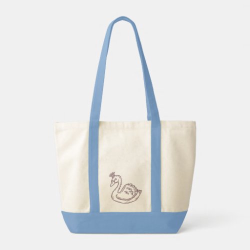 Swan in crown tote bag