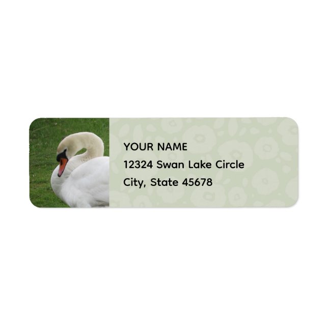 Swan in Green Grass Return Address Label (Front)