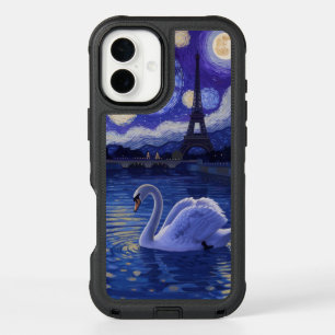 “Swan in Paris: Starry Reflections” iPhone 16 Plus Case