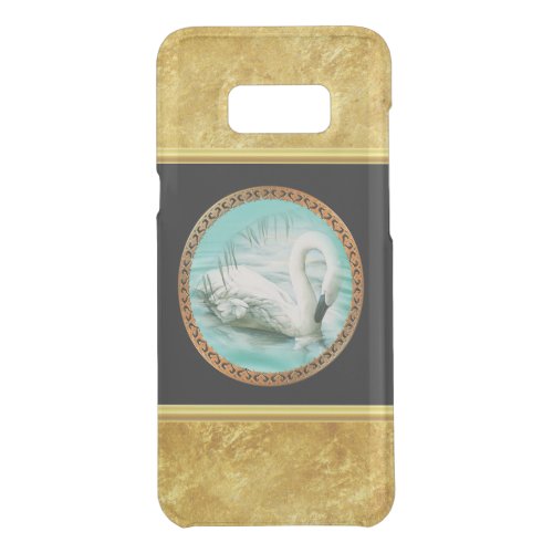 Swan in turquoise water with Gold and black design Uncommon Samsung Galaxy S8 Case