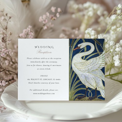 Swan Inspired Wedding Reception Card