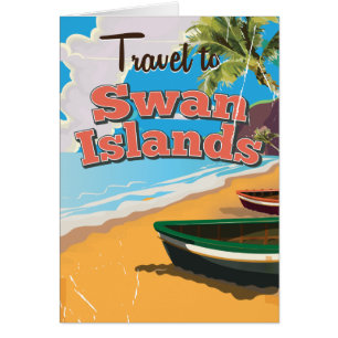 Swan Islands vintage travel poster. Cards