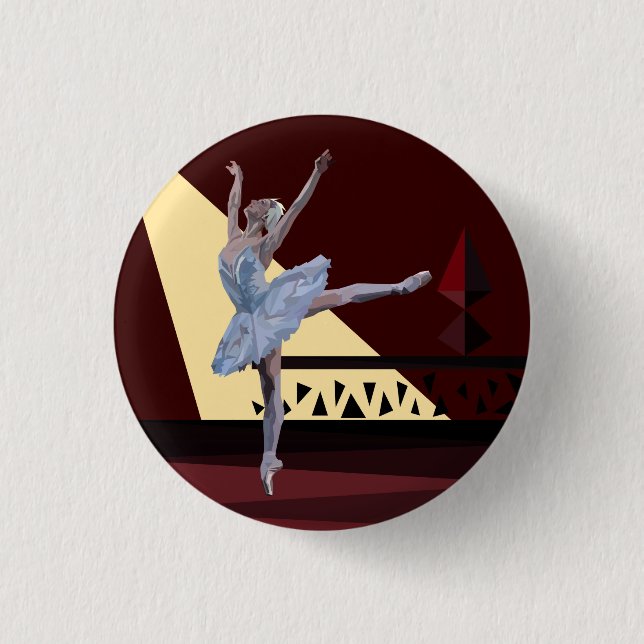 'Swan Lake Ballerina' Button (Front)