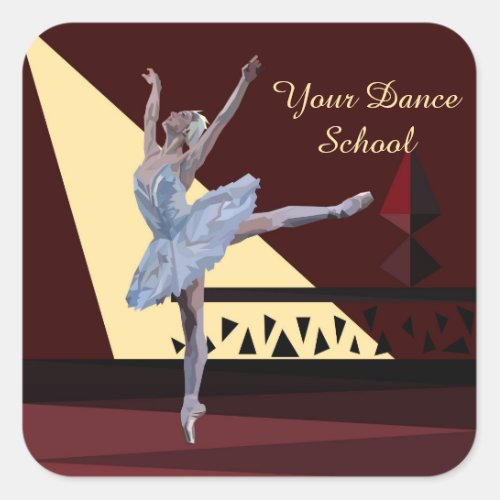 Swan Lake Ballerina custom Square Sticker