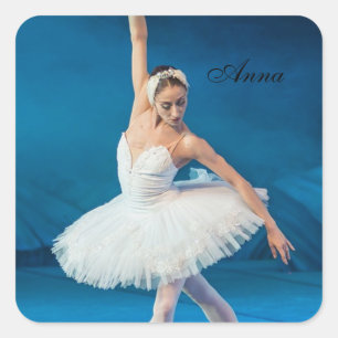 Swan Lake Ballet Dancer Square Sticker