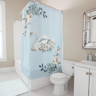 Swan Lake Bathroom Shower Curtain