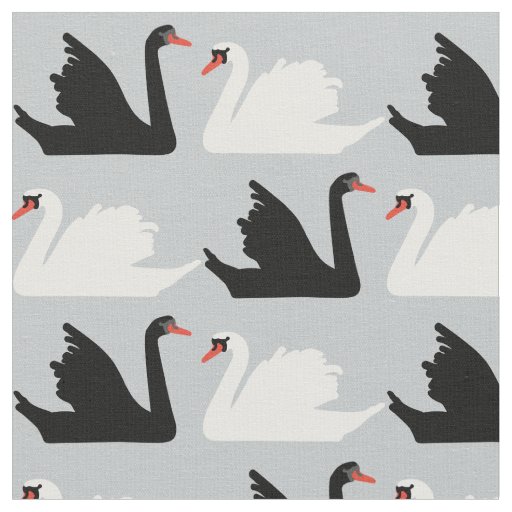 Swan Lake Black and White swan Fabric