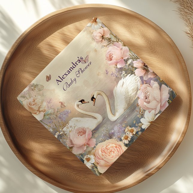 Swan Lake Garden Baby Shower Napkins (Creator Uploaded)