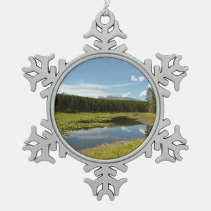 Swan Lake I at Grand Teton National Park Snowflake Pewter Christmas Ornament