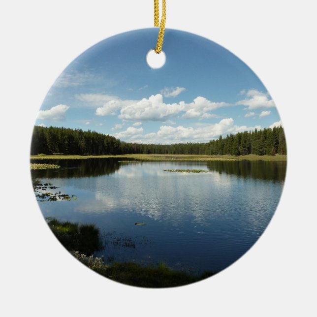 Swan Lake II at Grand Teton National Park Ceramic Ornament (Front)