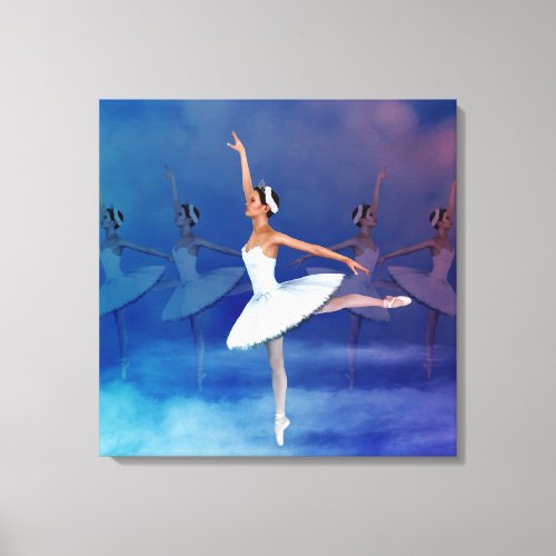 Swan Lake Inspired Classical Ballet Scene Canvas P