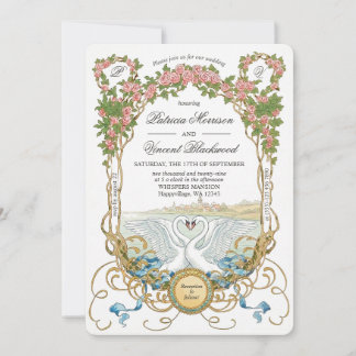Swan Lake Love Wedding Invitation