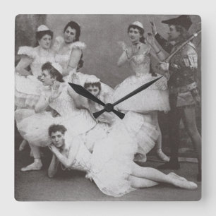 Swan Lake, Mariinsky Theatre, 1895 (b/w photo) Square Wall Clock