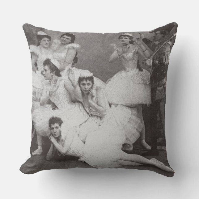 Swan Lake, Mariinsky Theatre, 1895 (b/w photo) Throw Pillow (Front)