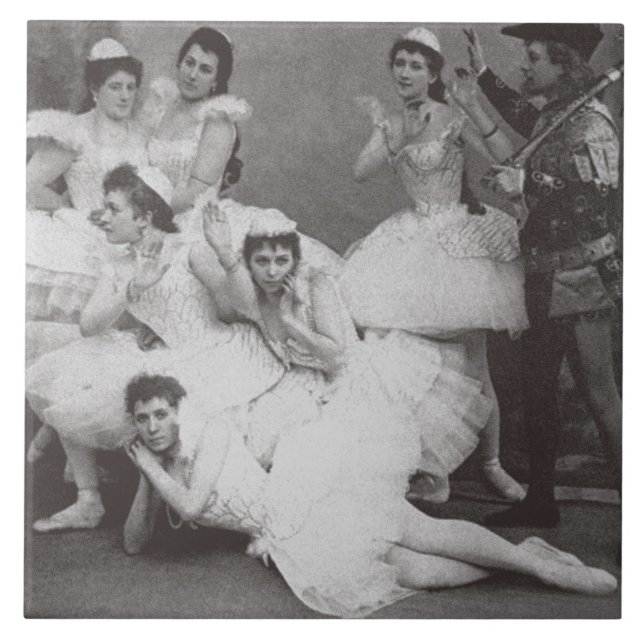 Swan Lake, Mariinsky Theatre, 1895 (b/w photo) Tile (Front)