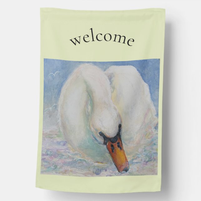 Swan Lake Maureen Girard Sea Shore Welcome House Flag (Front)