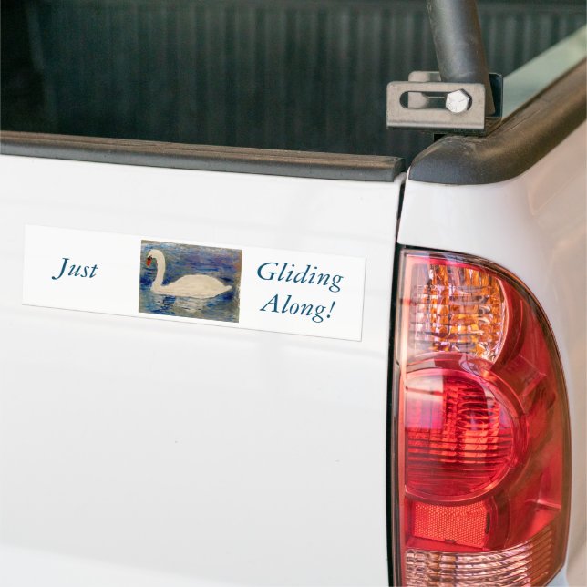 Swan Lake Reflections Personalized Bumper Sticker (On Truck)