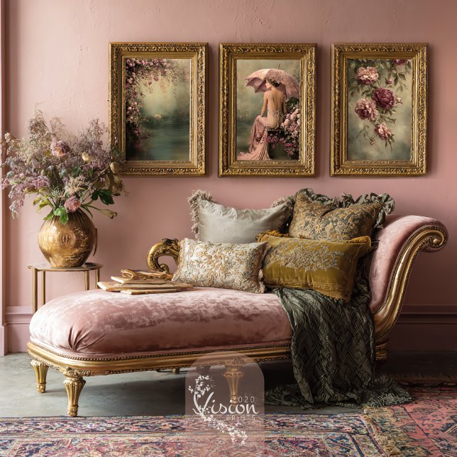 Swan Lake Romance, Portrait, Bird & Floral Wall Art Sets (Swan Lake Romance, Portrait, Bird & Floral, Matching Gallery Poster Wall Art Set of Three.)