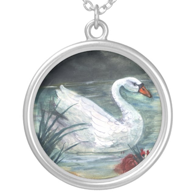 Swan Lake Silver Plated Necklace (Front)
