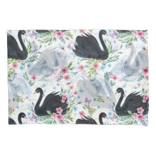 Swan Lake: Watercolor Pastel Pattern. Pillow Case