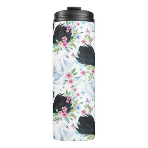 Swan Lake: Watercolor Pastel Pattern. Thermal Tumbler