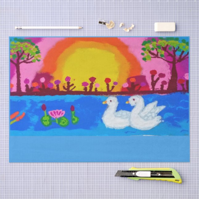 Swan Landscape Tissue Paper (Craft)