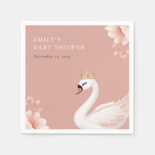 Swan Little Princess Baby Shower Napkins