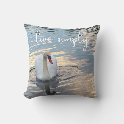 Swan Live Simply Throw Pillow