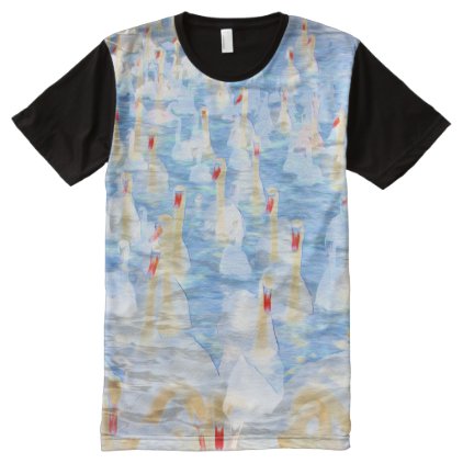 Swan Loch Swans Art All-Over-Print T-Shirt