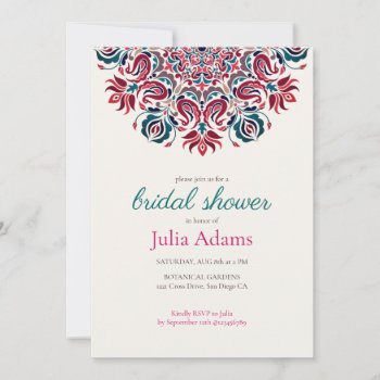 Swan Lotus Mandala Bridal Shower Invitation by ShamaurCreatif at Zazzle