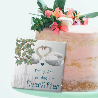 Swan Love Birds Chandelier Ever After Anniversary Ceramic Tile