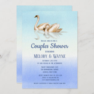 Swan Love Elegance Couples Shower Invitation