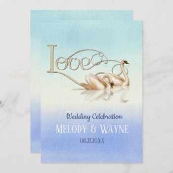 Swan Love Elegance Wedding Invitation by SpiceTree_Weddings at Zazzle