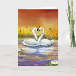 Swan Love Holiday Card
