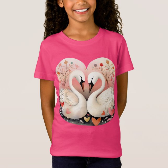 Swan Love in the Heart of the Forest T-Shirt (Front)