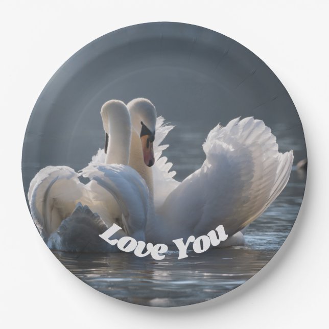 Swan-Love- Paper Plates (Front)
